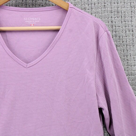 SEGMENTS Performance Shirt Top Womens Large L Pink Solid Pullover Long Sleeve - Picture 2 of 9